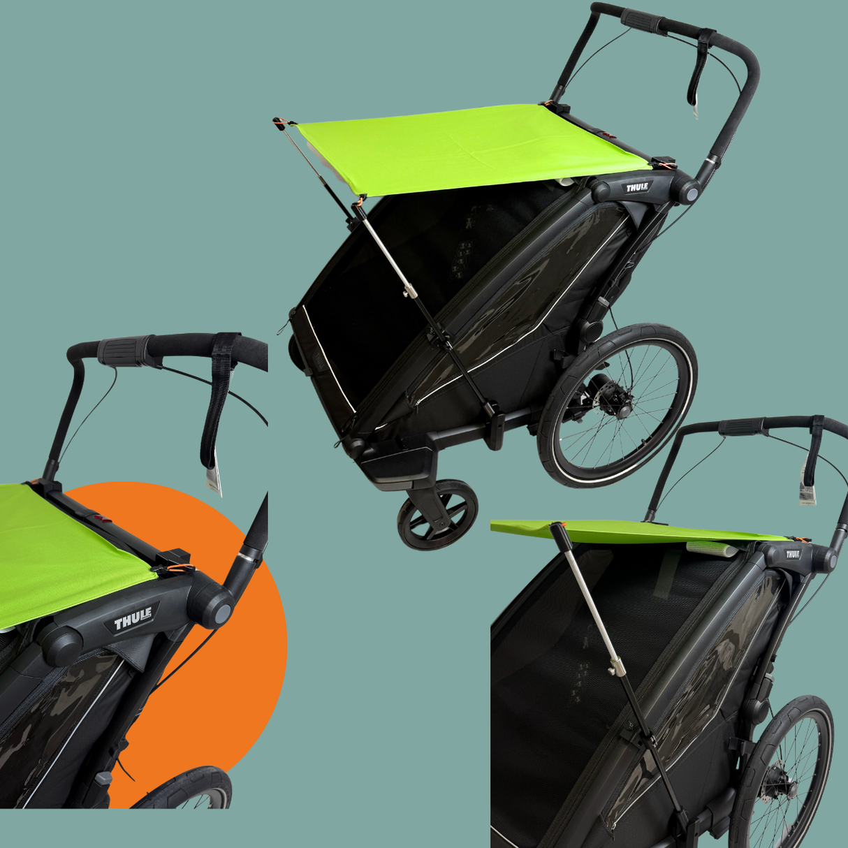 Sonnenschutz kompatibel mit Thule Chariot / Cross / Sport / Cab