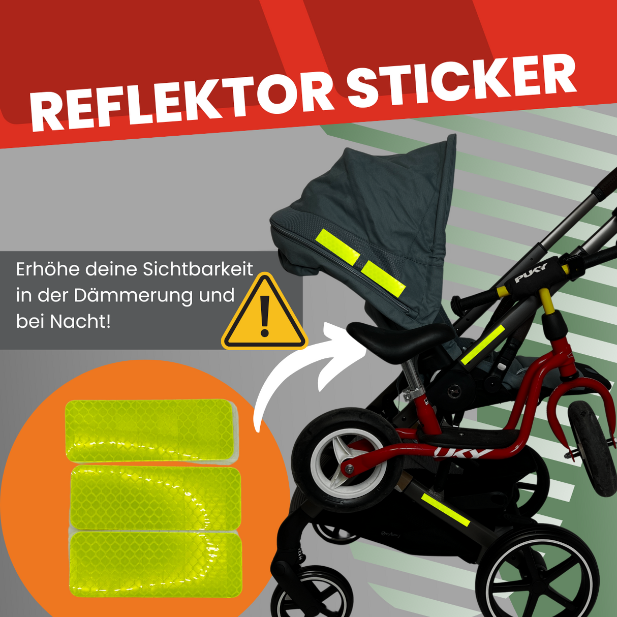 Reflektor Sticker (10 Stk) für eure Sicherheit