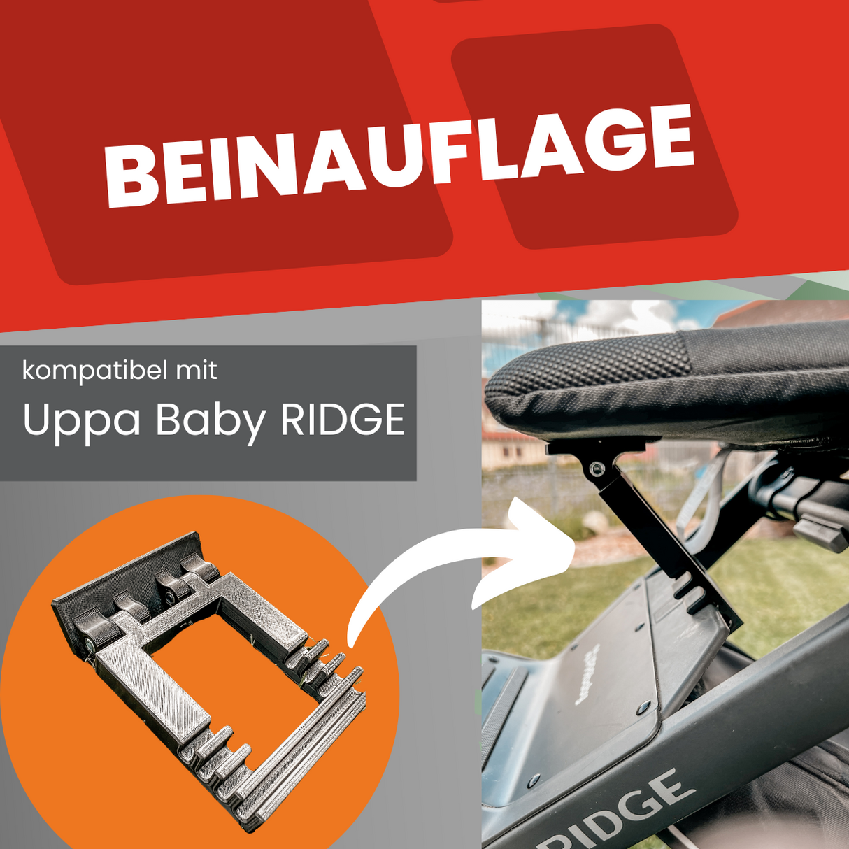 Beinauflage kompatibel mit Uppa Baby Ridge Kinderwagen
