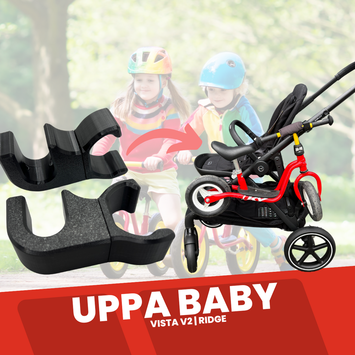 Laufradhalter kompatibel mit Uppa Baby Vista | Ridge