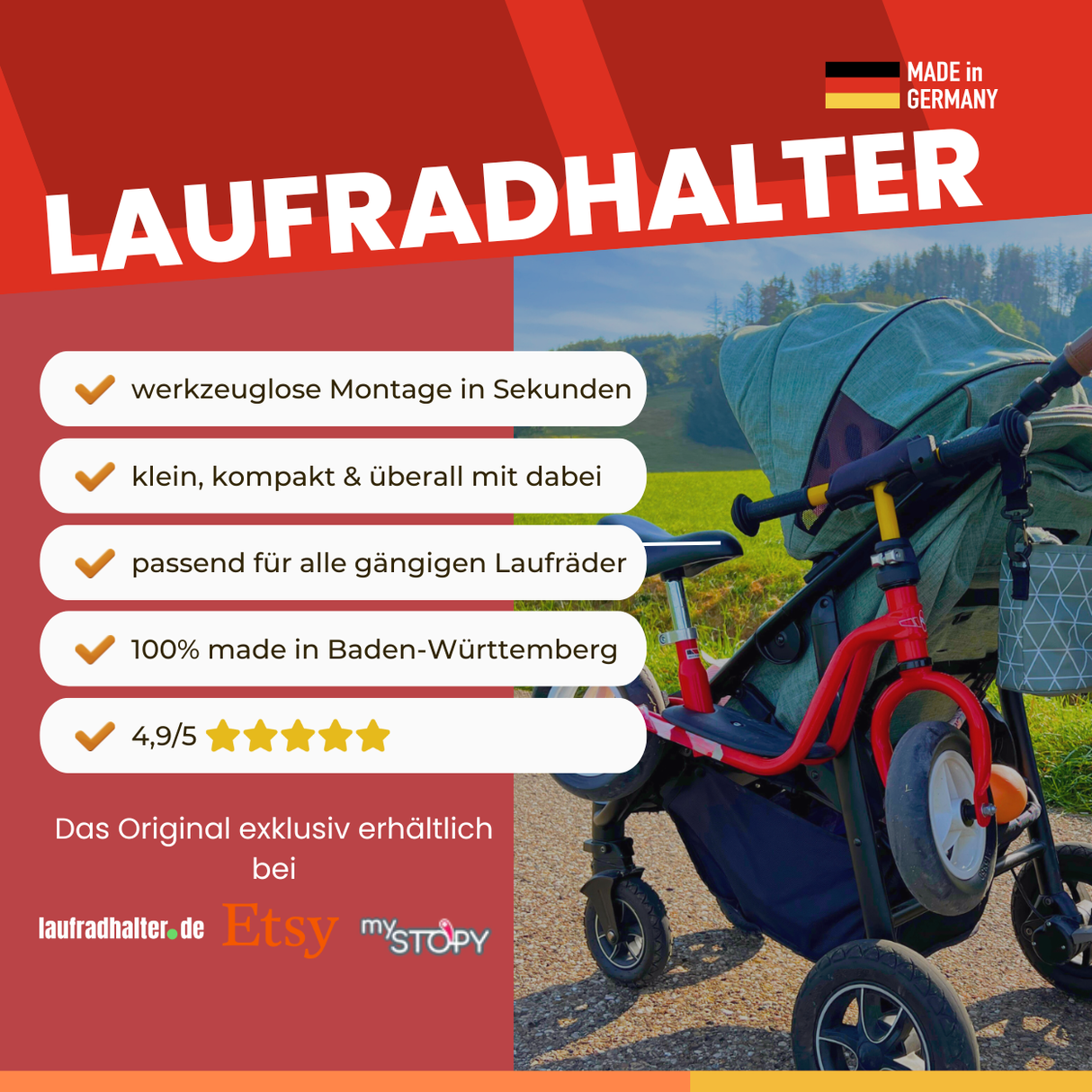 Laufradhalter kompatibel mit Thule Urban Glide
