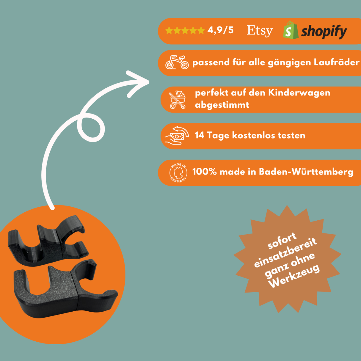 Laufradhalter kompatibel mit Thule Urban Glide