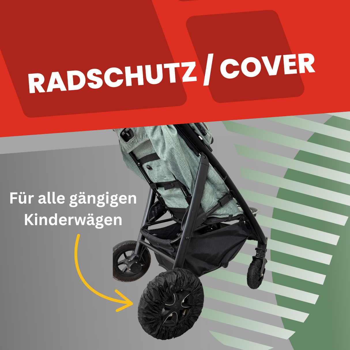 4x Reifenschutz / Radcover für Kinderwagen und Buggy