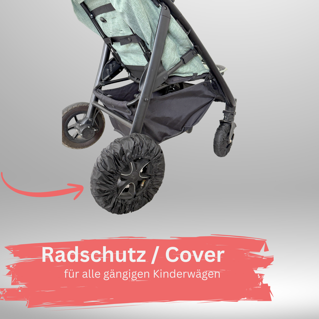 4x Reifenschutz / Radcover für Kinderwagen und Buggy