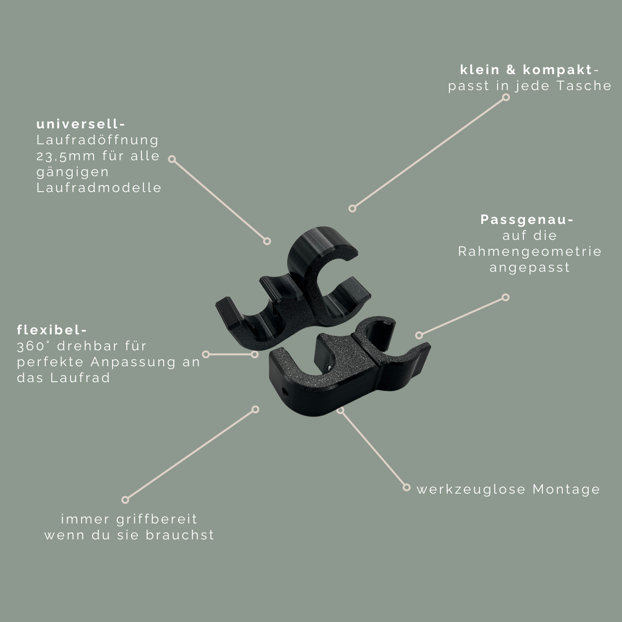 Laufradhalter kompatibel mit Hartan Racer GT / GTS / GTX