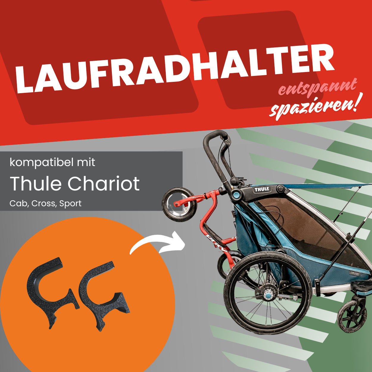 Laufradhalter für Thule Chariot / Cab / Sport / Cross