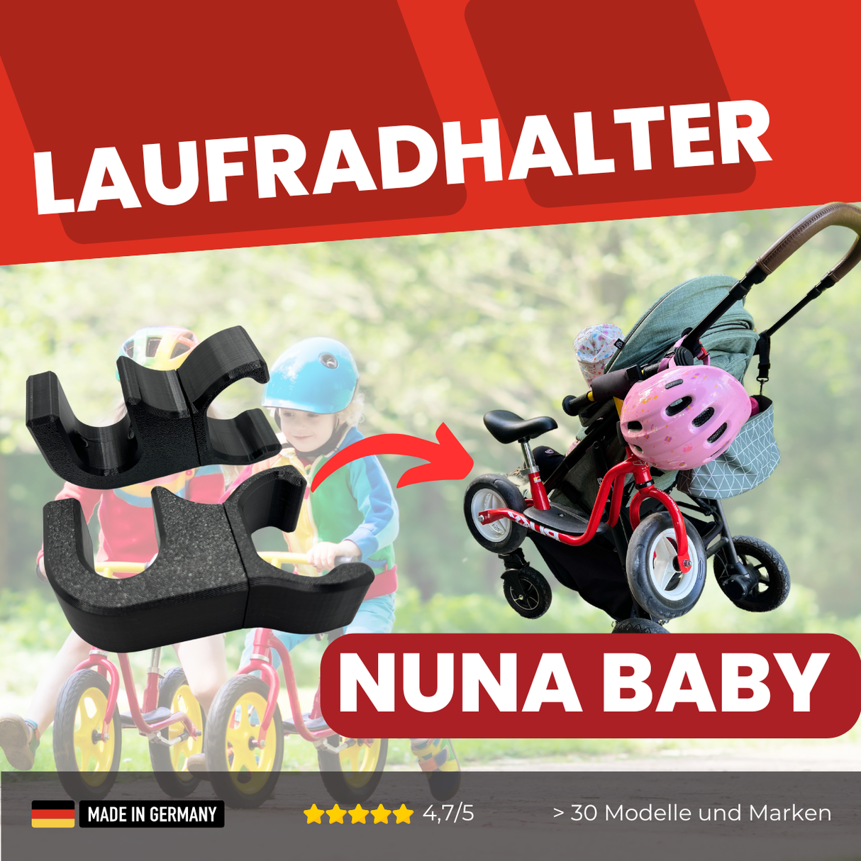 Laufradhalter passend für Nuna Mixx Next Kinderwagen