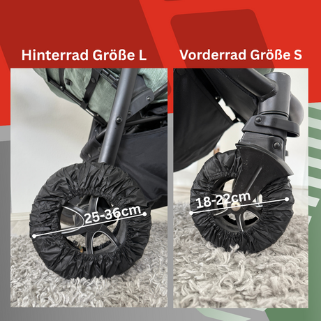 4x Reifenschutz / Radcover für Kinderwagen und Buggy