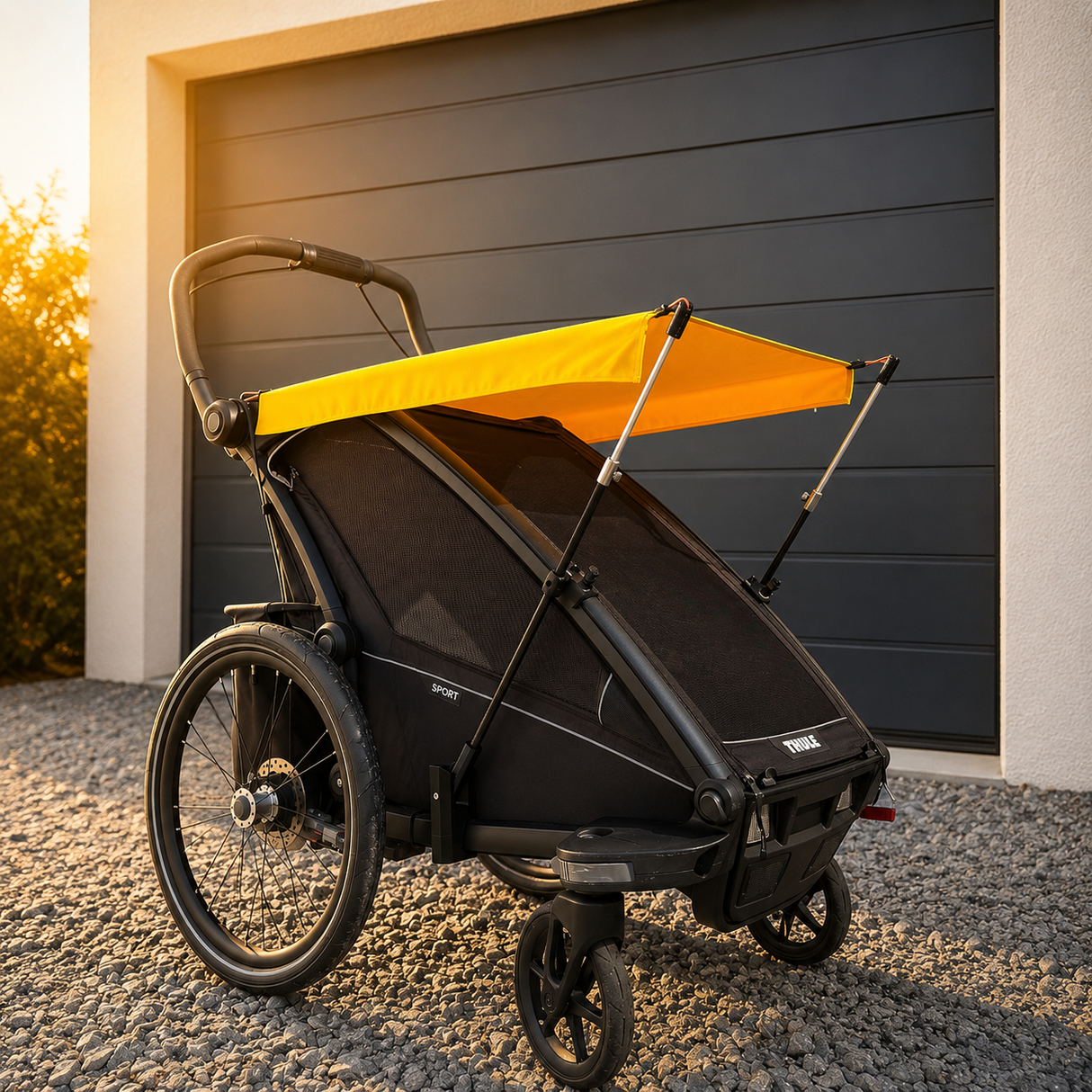 Sonnenschutz kompatibel mit Thule Chariot / Cross / Sport / Cab - Schwarz / 2017