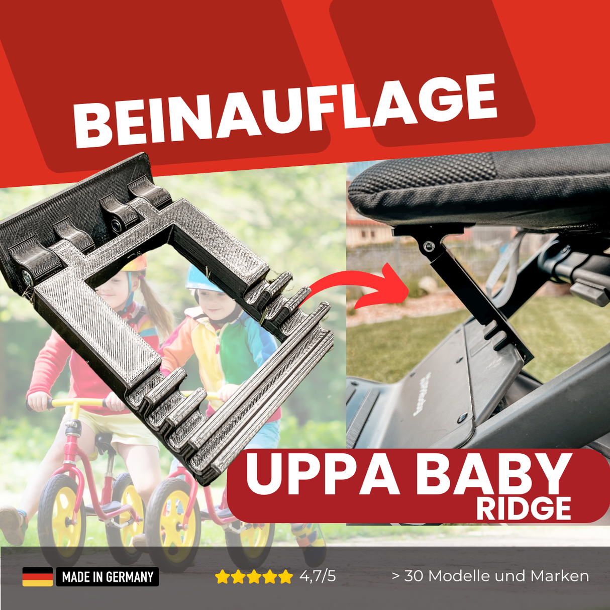 Beinauflage kompatibel mit Uppa Baby Ridge Kinderwagen