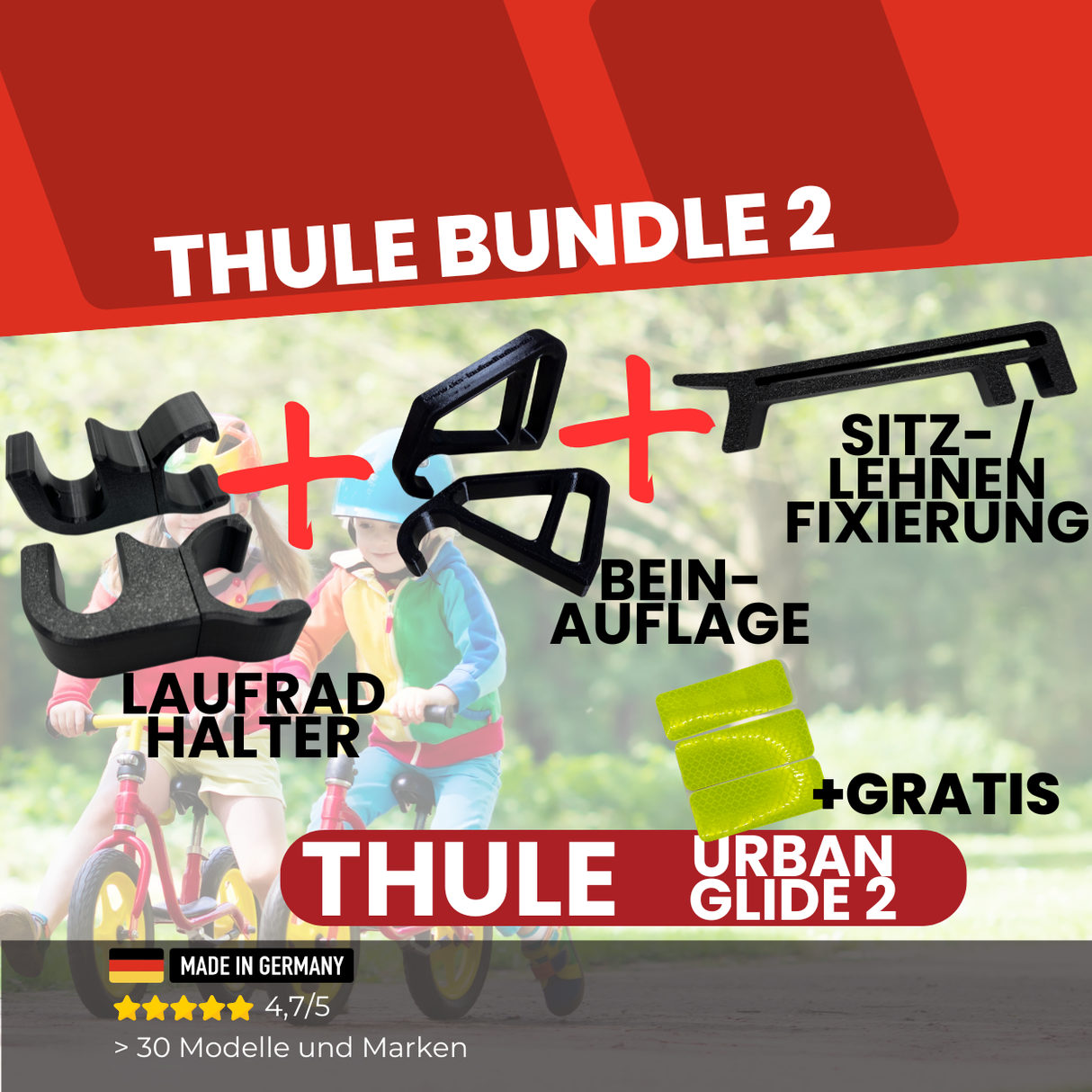 Thule Urban Glide 2 Bundle mit Laufradhalter + Beinauflage + Lehnennarretierung