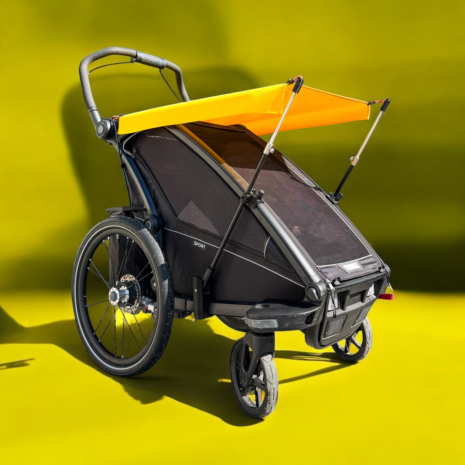 sonnensegel thule fahrradanhänger Sonnenschutz kompatibel mit Thule Chariot / Cross / Sport / Cab - Schwarz / 2017
