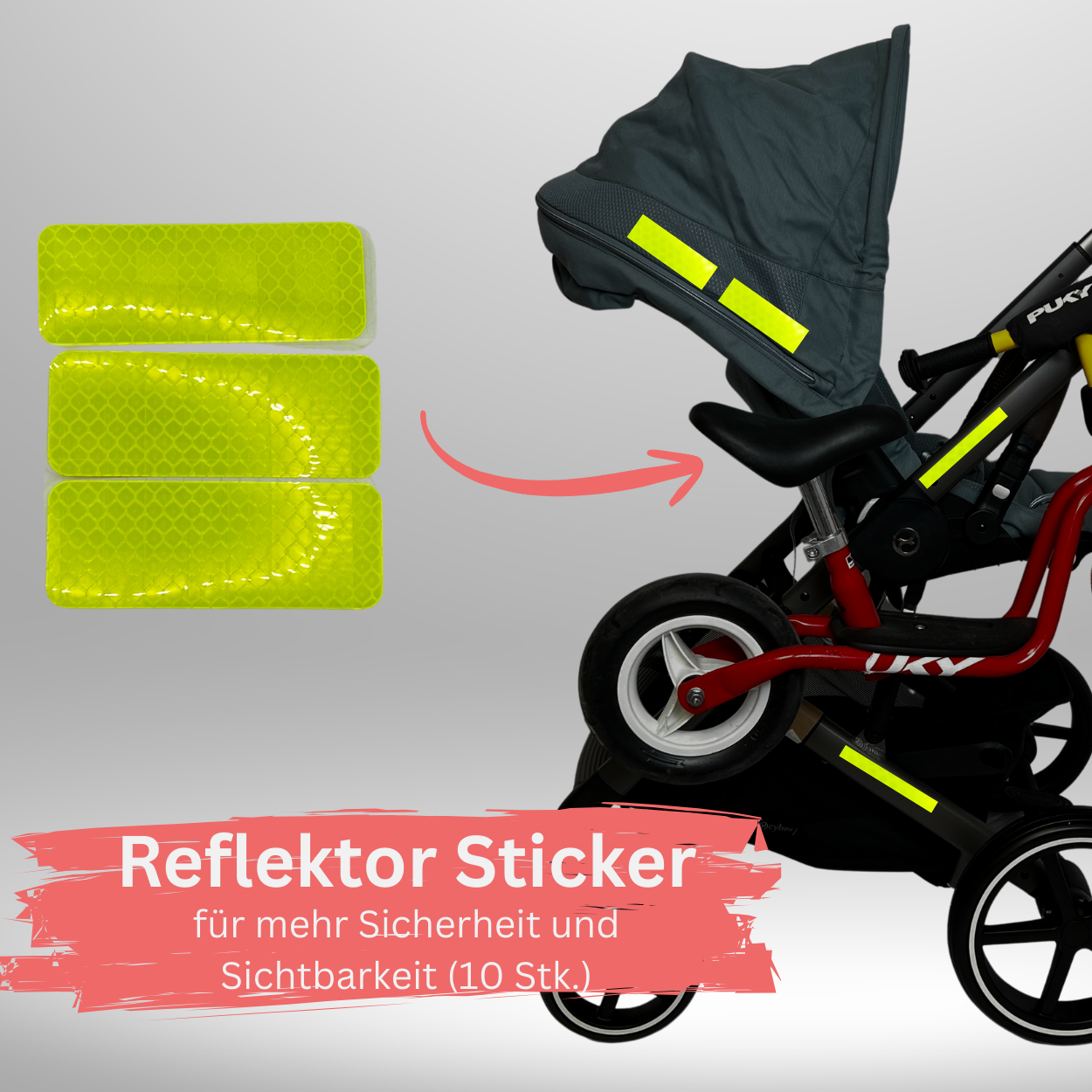 Reflektor Sticker (10 Stk) für eure Sicherheit