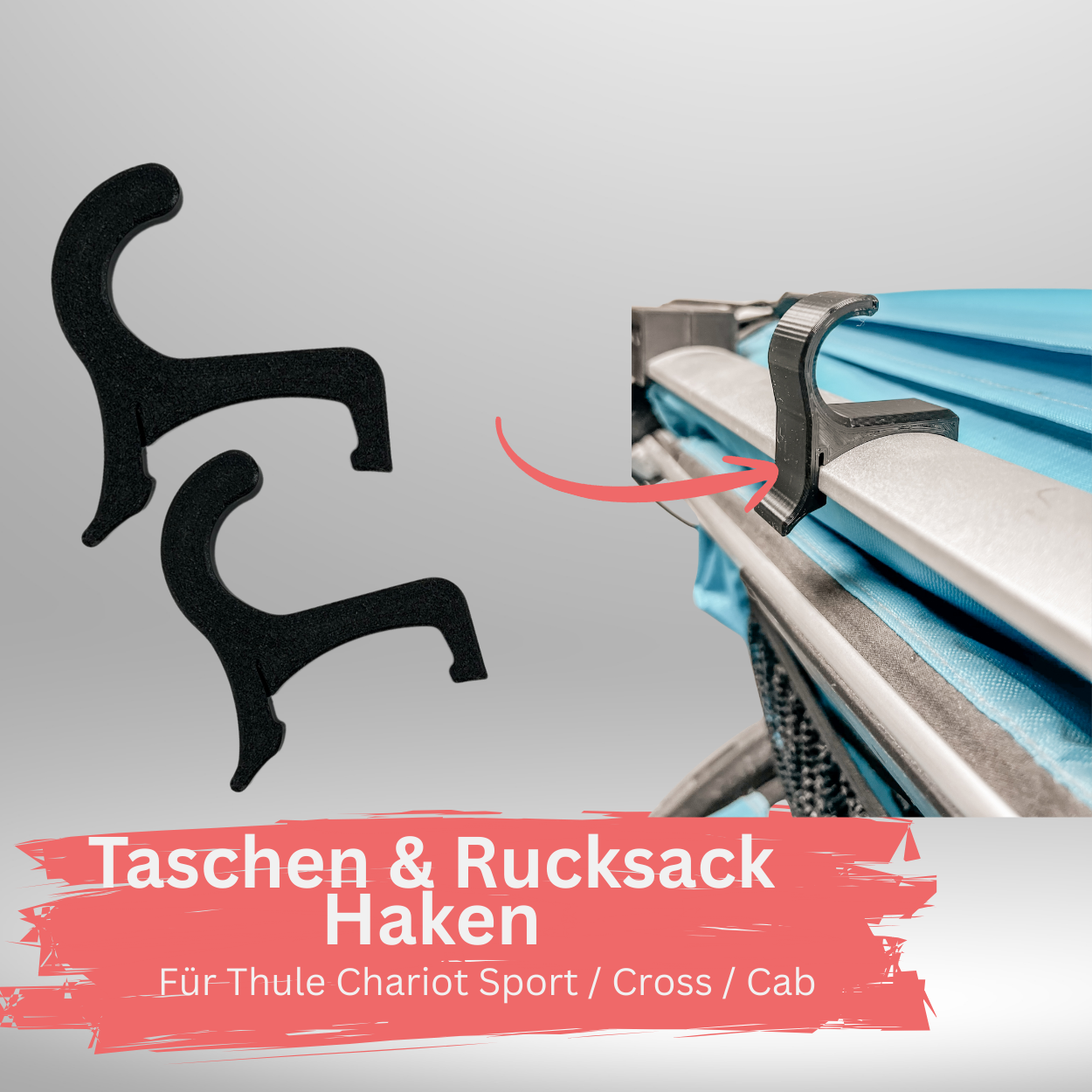 Rucksack- Und Taschenhalter kompatibel mit Thule Chariot / Cab / Cross / Sport